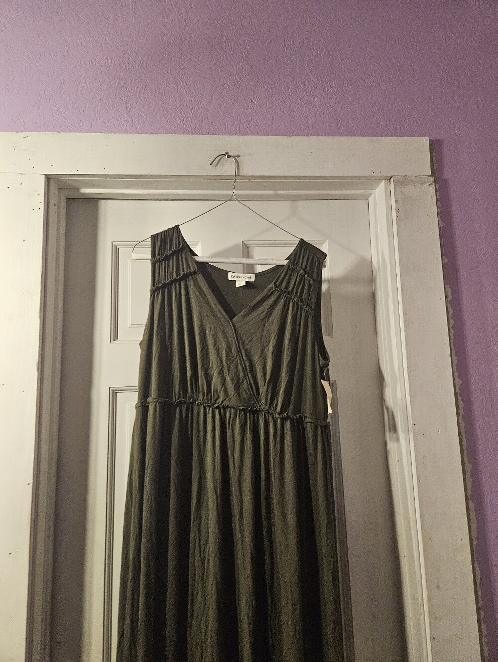 Coldwater Creek Olive Green Sleeveless Maxi Dress - Picture 3 of 11
